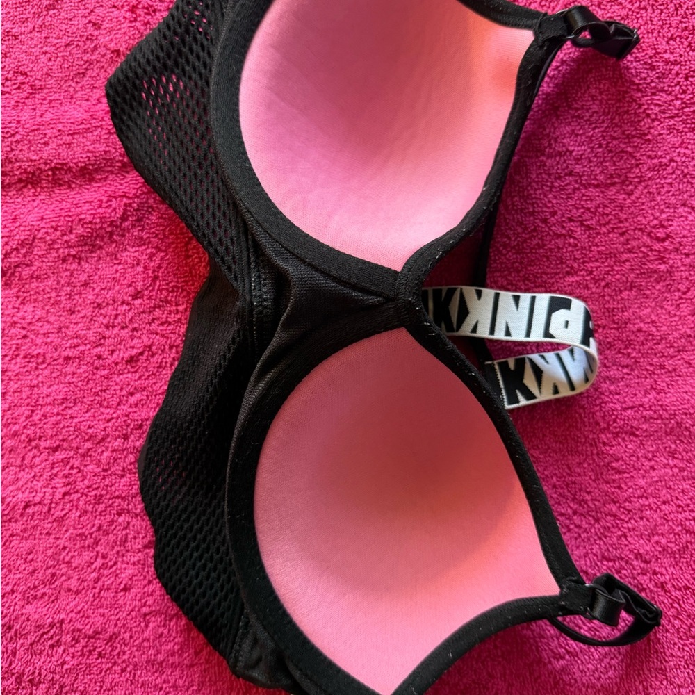 PINK Victoria's Secret Black Camo Seamless Bralette with Mesh Band - Picture 7 of 9